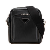 プラダ トライアングルロゴ 斜め掛け ショルダーバッグ 2VH168 ブラック レザー レディース PRADA 【中古】